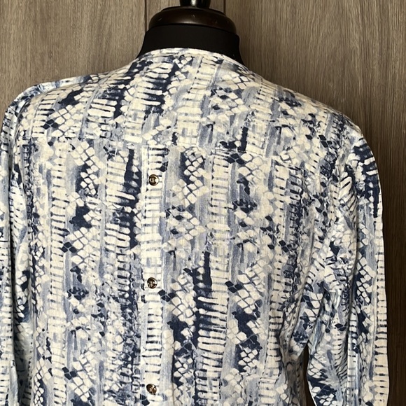 JM Collection linen button down blouse - Picture 7 of 14